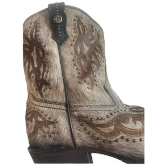AwEsOmE CORRAL Ankle Boots! Calf Hair*studs* snip toe* 8 - Picture 6 of 9